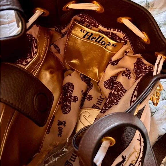 Juicy Couture Brown and Pink Daydreamer Tote Shoulder Bag - Picture 9 of 16